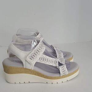 Soul Naturalizer Glitz Wedge Sandal White Grey Size 9M